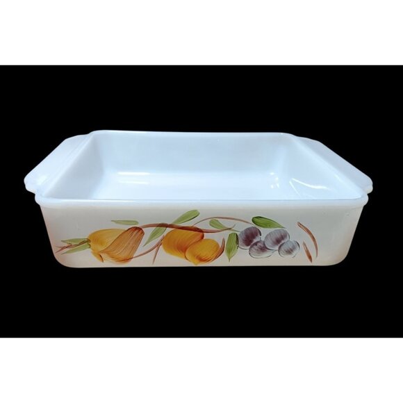 Anchor Hocking Fire King Gay Fad Vintage Fruit Baking Dish 8" 452 Mid Century - Picture 1 of 13